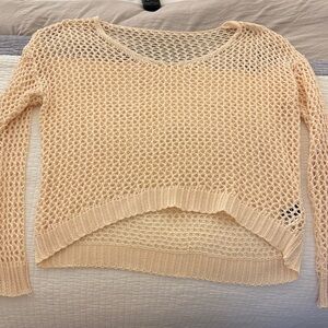 Women's Cream Sweater with holes in it